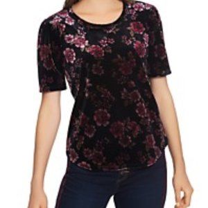 1.State Gallant Garden Stretch Velvet Puff Sleeve